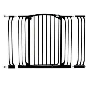 Chelsea Xtra-Tall & Xtra-Wide Gate Extension Set (1 Gate 2 Extensions) Black