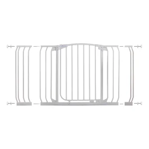 Chelsea Xtra-Wide Hallway Security Gate & Extension Set (1 Gate + 2 Extensions) White