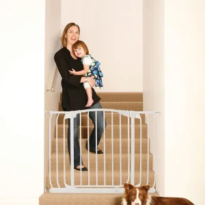 Chelsea Auto-Close Security Gate White Xtra-Wide