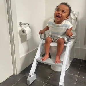 Step-up Toilet Topper - Grey/white